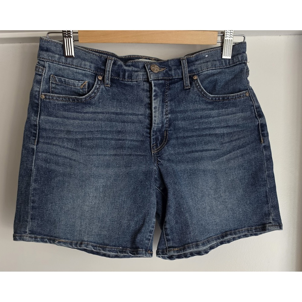 Jessica Simpson Shorts Size 4 Blue Solid Women Bermuda Casual Chino